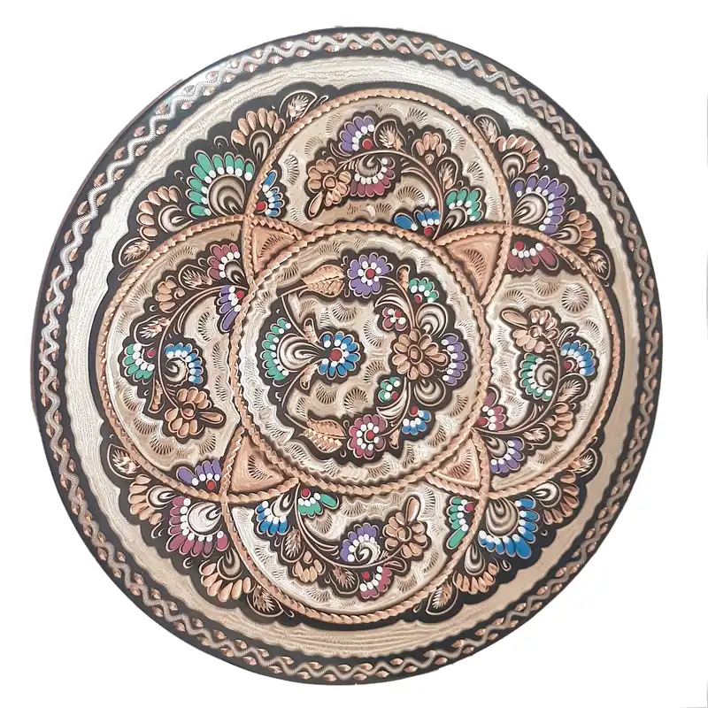 بشقاب میناکاری مسی مدل دیواری  کد 103