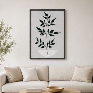 تابلو نقاشی رنگ روغن به سبک مینیمالیسم مدل برگ