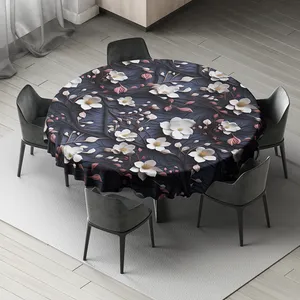 رومیزی مدل دایره ای گل رز D-003