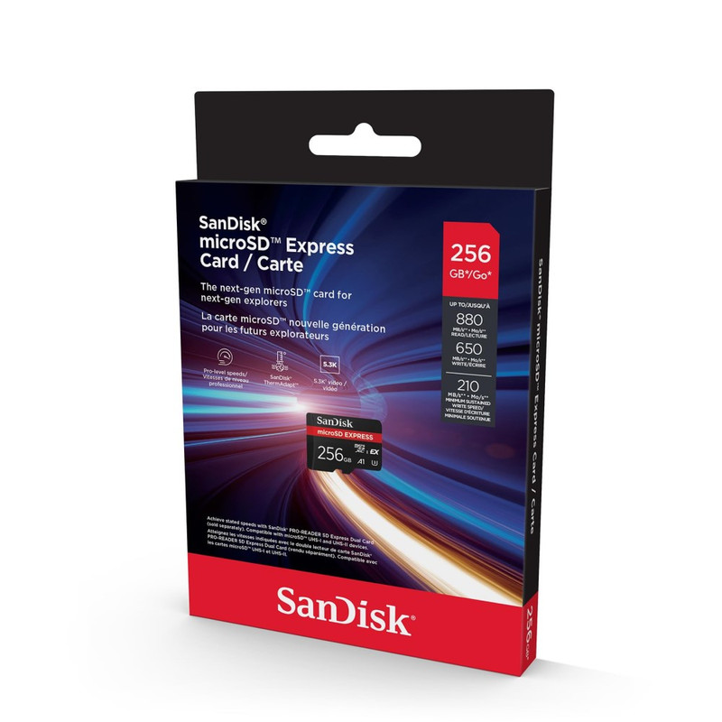 کارت حافظه microSD سن دیسک مدل EXpress کلاس A1 استاندارد U3 سرعت 880MBs ظرفیت 256 گیگابایت