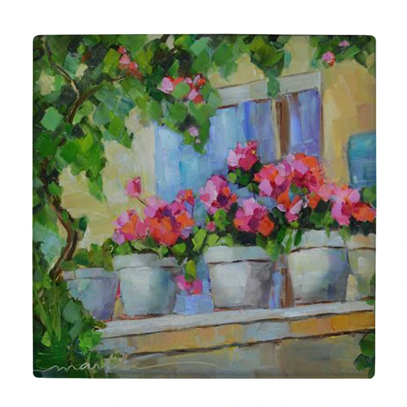  زیر لیوانی طرح نقاشی گلدان های شمعدانی کد    4071983_2710