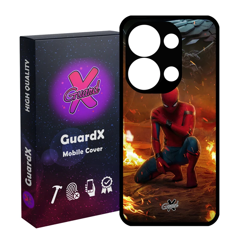 کاور گارد ایکس طرح Spider Man مدل Glass10098 مناسب برای گوشی موبایل شیائومی Redmi Note 13 Pro 4G / Poco M6 Pro 4G