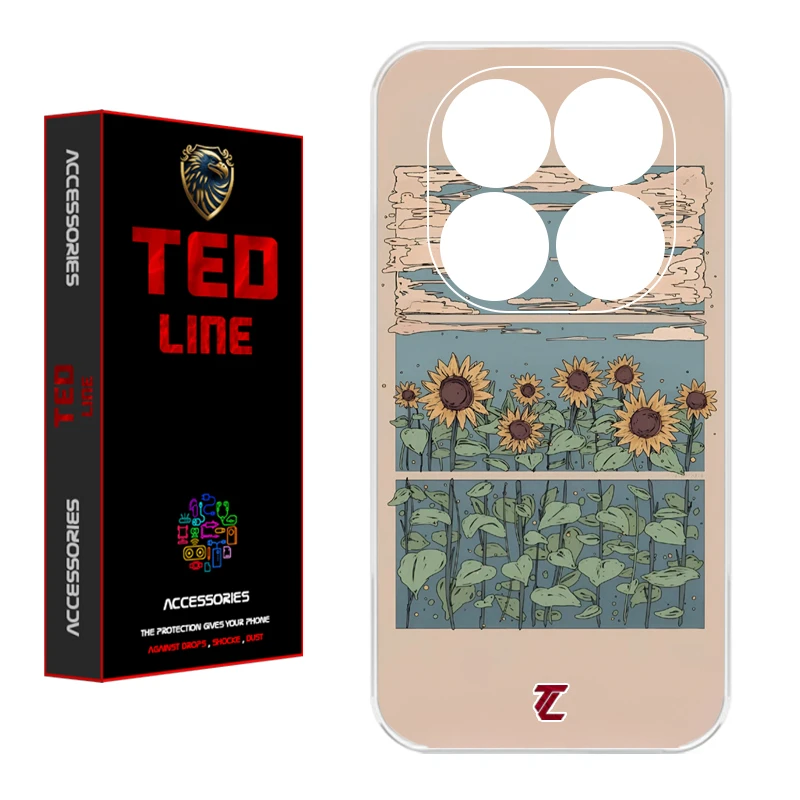 کاور تدلاین طرح گل آفتاب گردان کد 1135 مناسب برای گوشی موبایل شیائومی Redmi Note 14 Pro Plus 5G