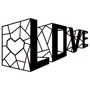 دیوارکوب چوبی طرح love مدل B1001-1829
