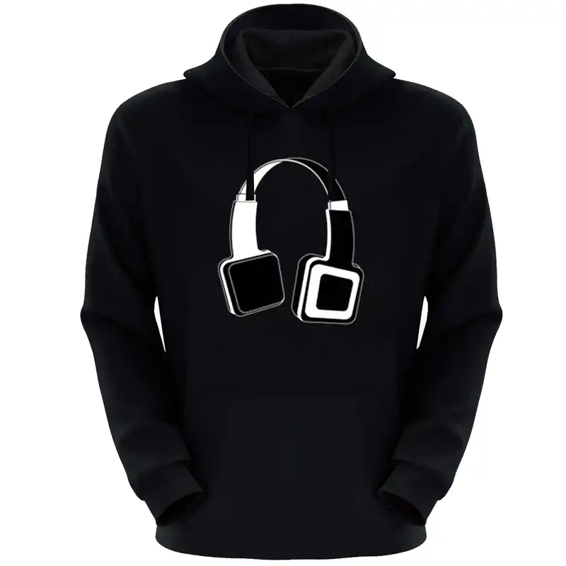 هودی زنانه مدل هدفون S79 رنگ مشکی