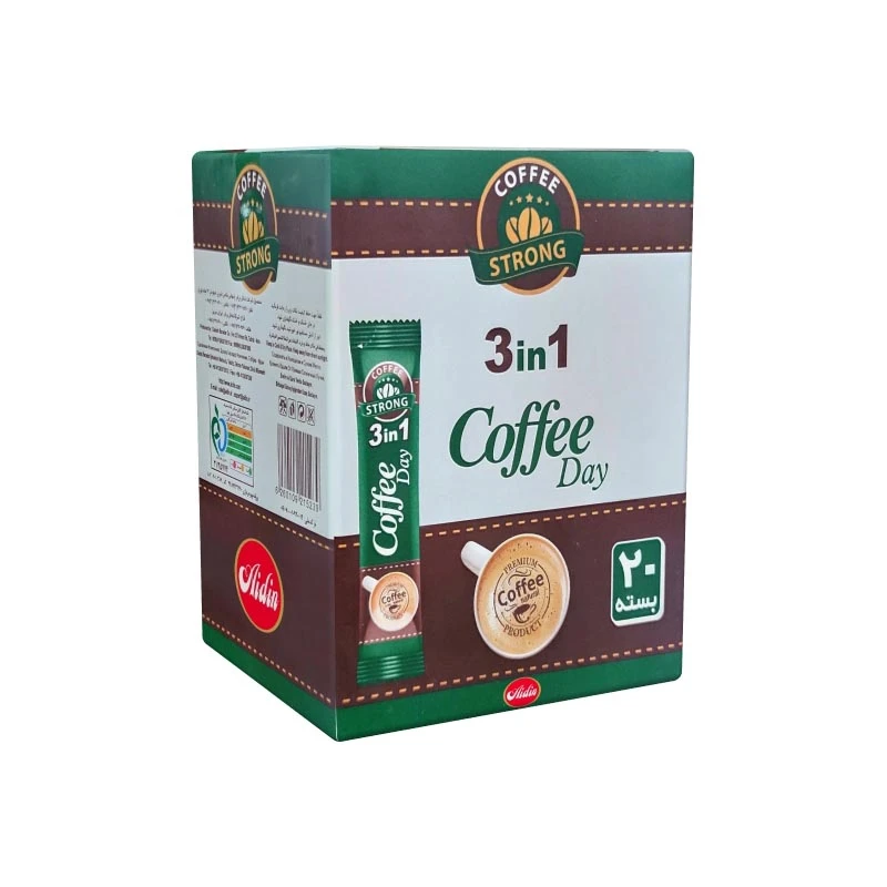 کافی میکس 3*1 استرونگ تلخ کافی دی آیدین - 20 گرم بسته 20 عددی