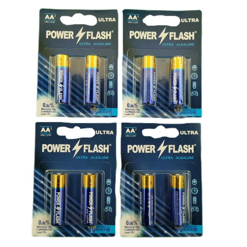 باتری قلمی پاور فلش مدل الترا آلکالاین بسته ۸عددی