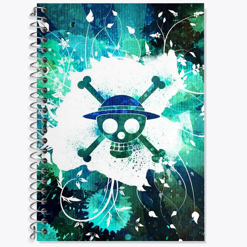 دفتر زبان 50 برگ خندالو مدل سه خط طرح کلاه حصیری ها انیمه وان پیس One Piece کد 11420