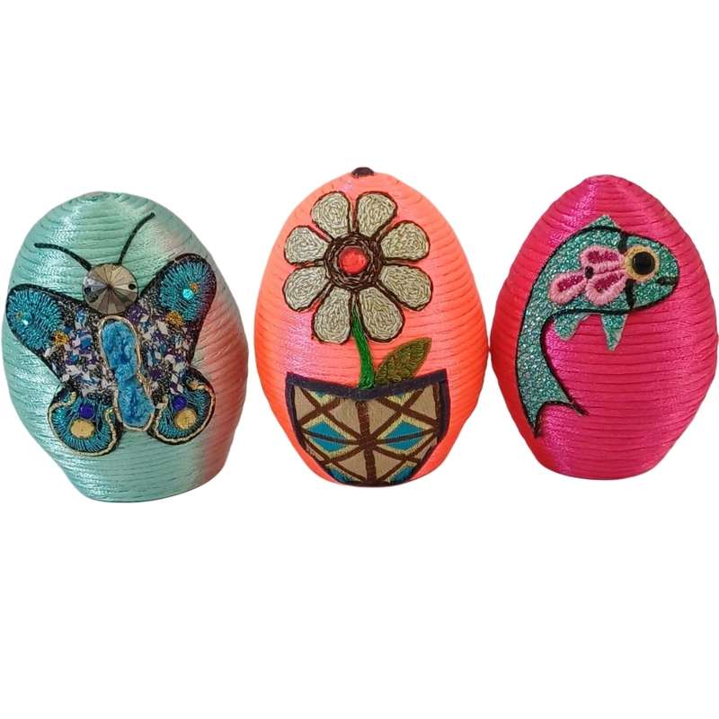 تخم مرغ تزیینی مدل T3 مجموعه 3 عددی تخم مرغ تزیینی مدل T3 مجموعه 3 عددی