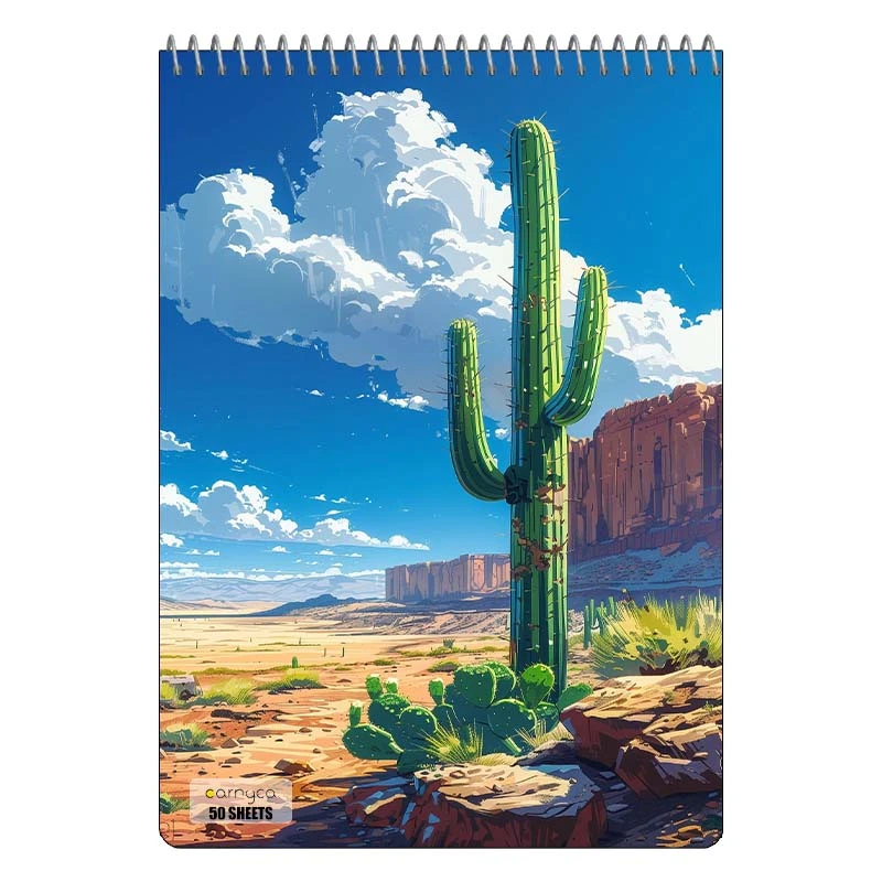 دفتر نقاشی 50 برگ سیمی کارنیکا طرح کاکتوس cactus کد 50681