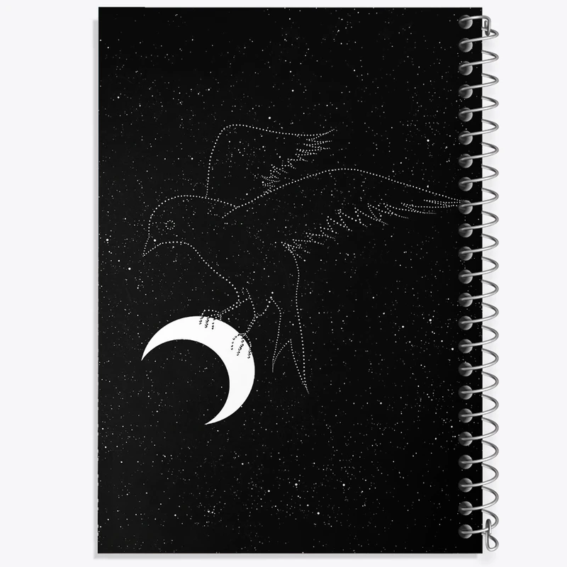 دفتر نت موسیقی 50 برگ خندالو مدل کلاغ و ماه کد N1641