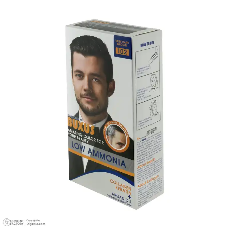 کیت رنگ مو بوکساس شماره 102 حجم 50 میلی لیتر رنگ قهوه ای خیلی تیره
