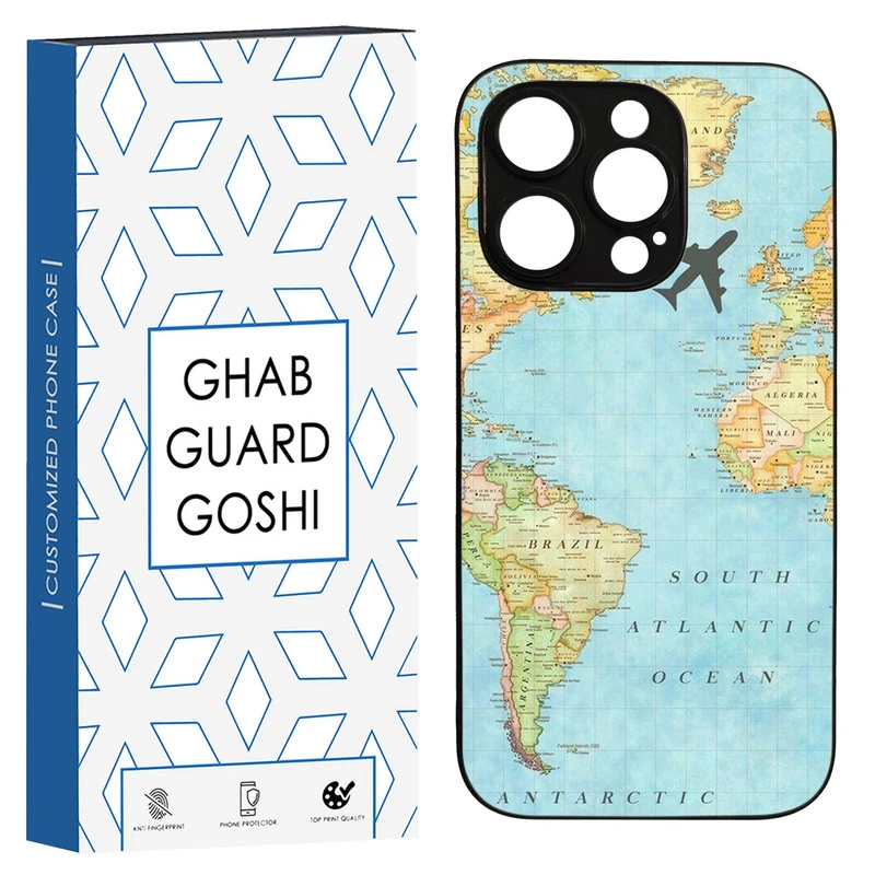کاور قاب گارد گوشی طرح نقشه جهان کد TPU-057 مناسب برای گوشی موبایل اپل Iphone 14 PRO