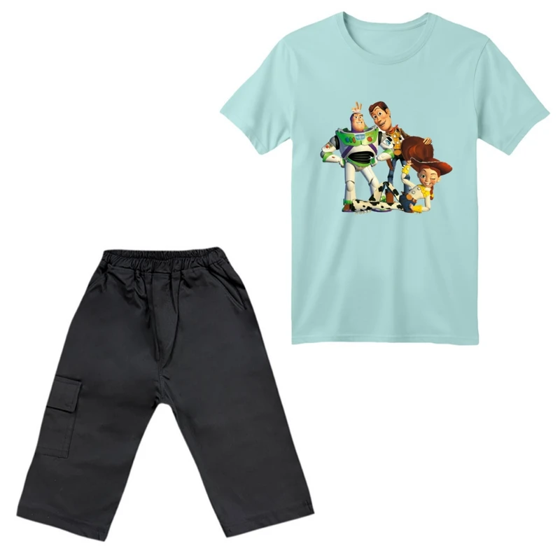 ست تی‌شرت آستین کوتاه و شلوارک پسرانه مدل داستان اسباب بازی کد ۶