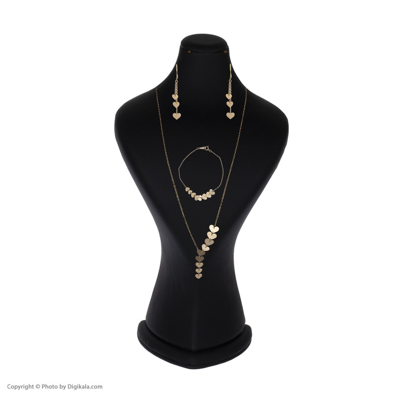 نیم ست طلا 18 عیار زنانه گالری یارطلا مدل قلب کد NS41