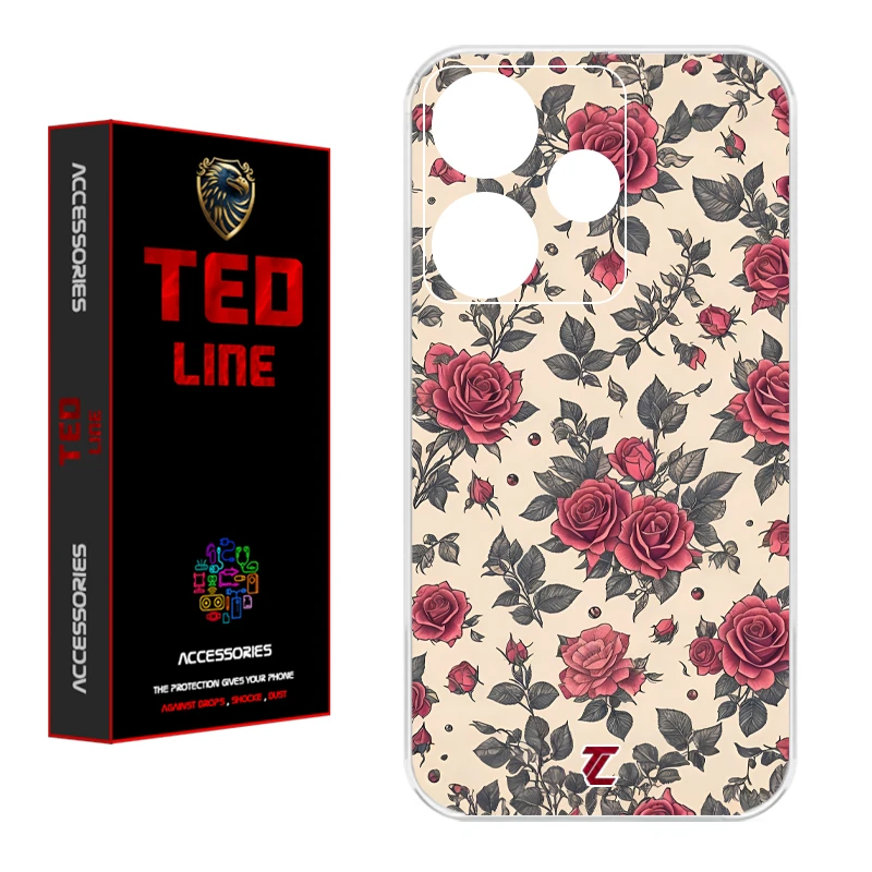 کاور تدلاین طرح گل رز کد 1223 مناسب برای گوشی موبایل شیائومی Redmi 13 4G