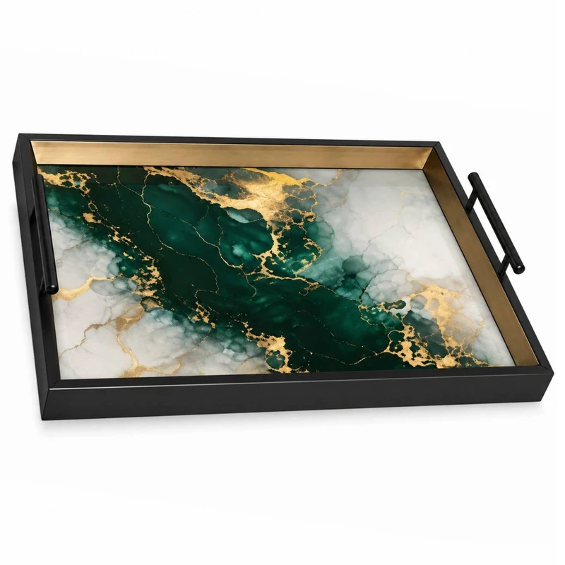سینی طرح مدرن مدل دکوراتیو سایز 40*30 سانتی متر