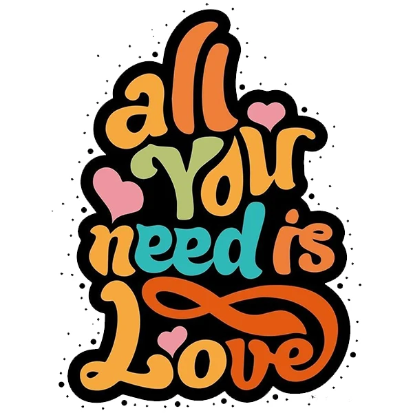  استیکر پارچه و لباس پاد آفرین طرح عشق کد 4609