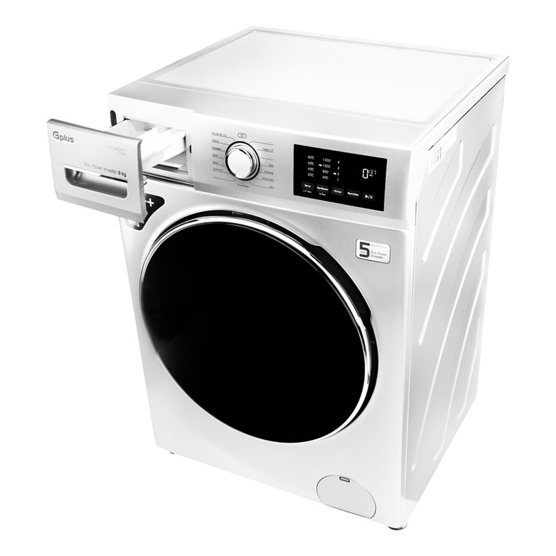 ماشین لباسشویی اتوماتیک جی پلاس مدل GWM-M822W ظرفیت 8 کیلوگرم