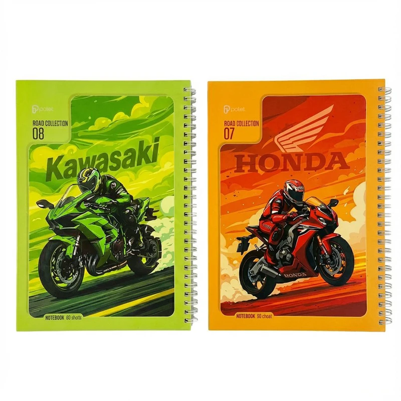 دفتر مشق 80 برگ پالت طرح موتر سیمی گلاسه بسته 2 عددی