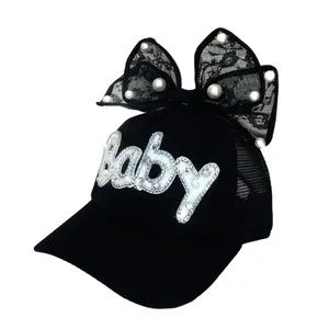 کلاه کپ بچگانه مدل  پاپیونی رنگ مشکی