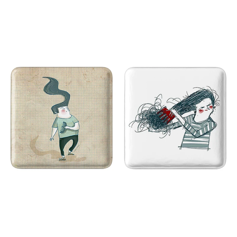 مگنت خندالو مدل شانه کد 54235434 مجموعه 2 عددی