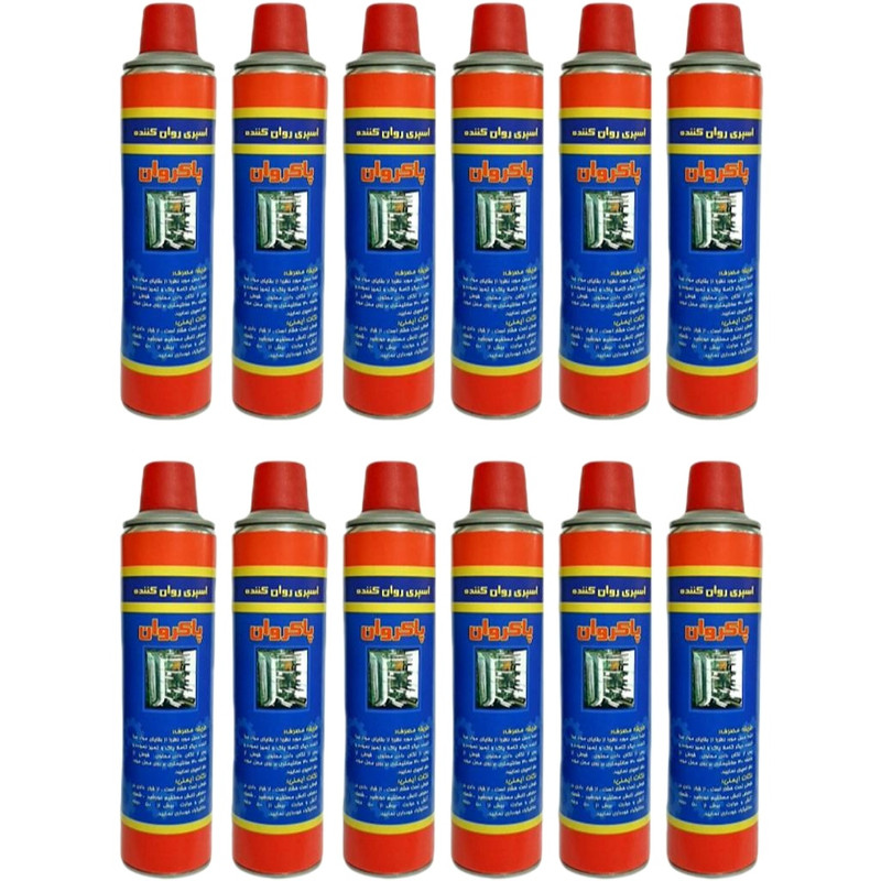 اسپری روان کننده و جدا کننده قالب پاکروان مدل سیلیکون حجم 450 میلی لیتر مجموعه 12 عددی اسپری روان کننده و جدا کننده قالب پاکروان مدل سیلیکون حجم 450 میلی لیتر مجموعه 12 عددی