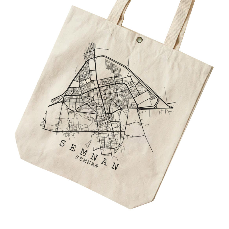 ساک خرید ترمه طراحان ایده مدل نقشه شهر سمنان کد map0508 - S