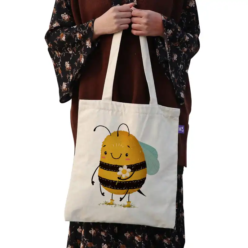 ساک خرید ترمه طراحان ایده مدل زنبور خوشحال کد cfp1600 - S