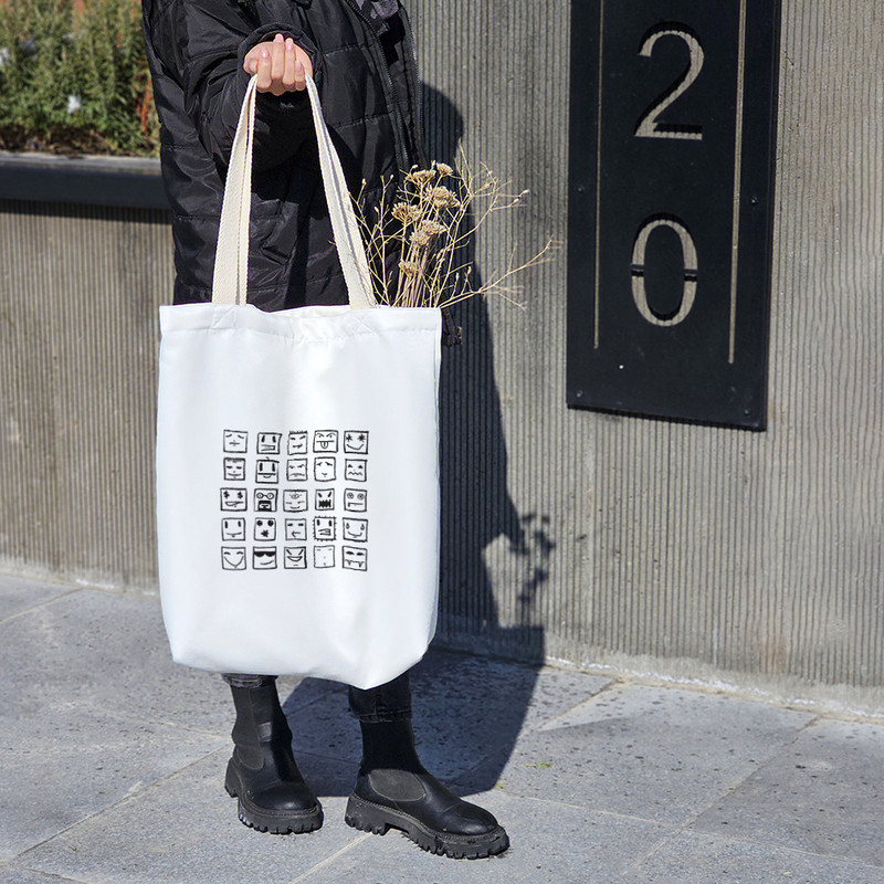 ساک خرید خندالو مدل چهره های مربعی کد 8575