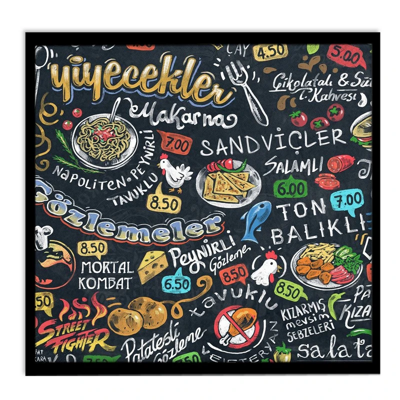 تابلو نوری بکلیت طرح آشپزخانه منو رستوران مدل B-14030
