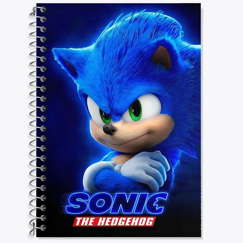 دفتر زبان 50 برگ خندالو مدل سه خط طرح سونیک کد 1041