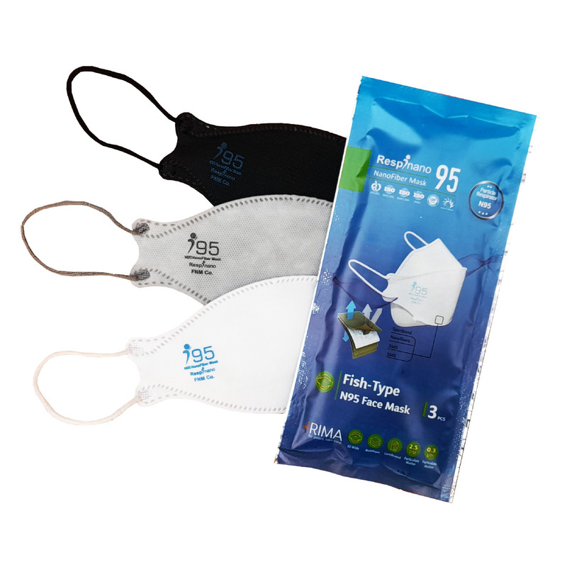 ماسک تنفسی ریما مدل سه بعدی N95 نانو کد 3X_F95 بسته 3 عددی