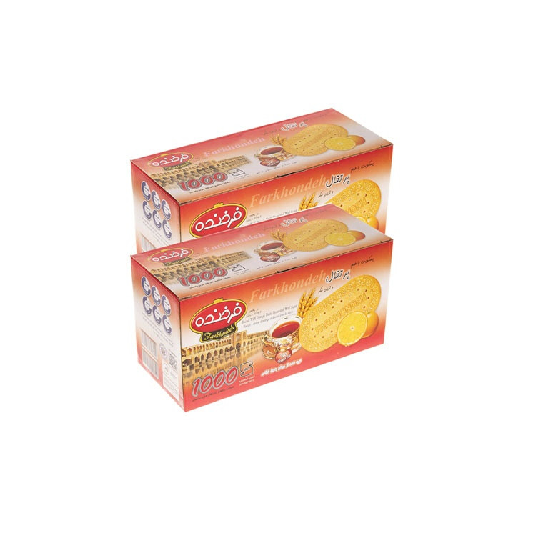 بیسکوییت فرخنده با طعم پرتقال - 900 گرم مجموعه 2 عددی