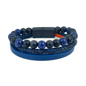 دستبند چرمی مردانه مدل طبیعی کد 3399