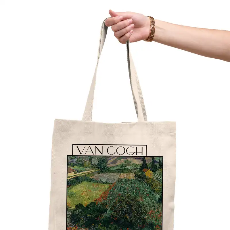 ساک خرید ترمه طراحان ایده مدل مزرعه شقایق از ونگوگ کد art0034 - L