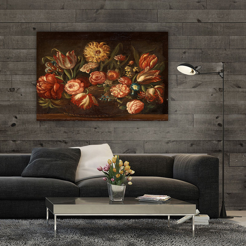 تابلو شاسی طرح گل و گلدان کد PR063