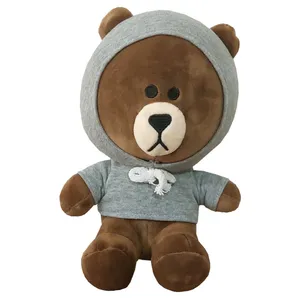 عروسک طرح خرس لاین مدل Line Brown the Bear کد SZT5/401 ارتفاع 22 سانتی‌متر