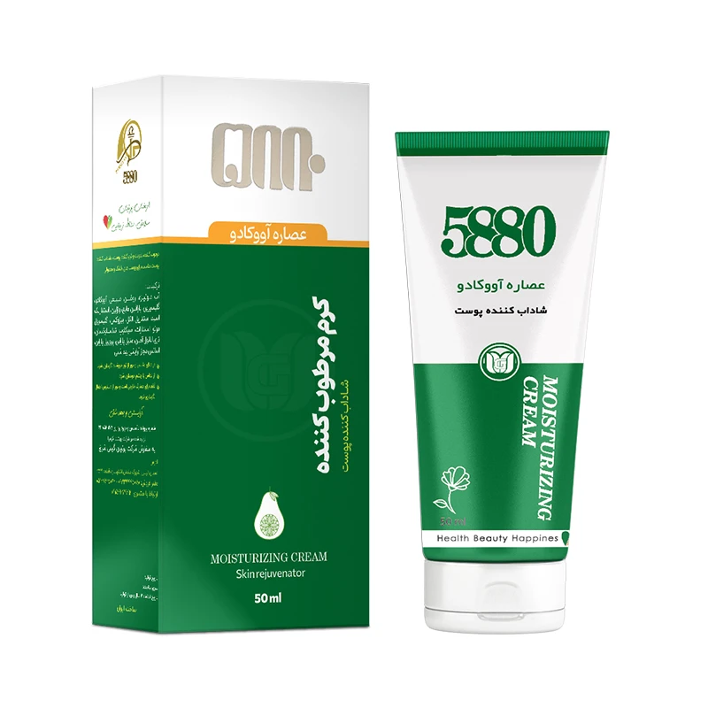 کرم مرطوب کننده دست و صورت 5880 مدل آووکادو مناسب برای انواع پوست حجم 50 میلی لیتر 