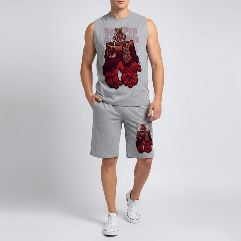 ست تاپ و شلوارک مردانه مدل دستکش بوکس کد N333