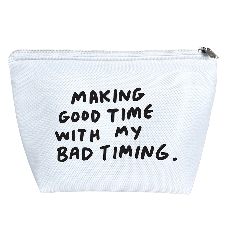 کیف لوازم آرایش دخترانه خندالو مدل Making Good Time With My Bad Timing کد 6475