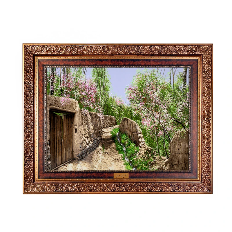 تابلو فرش ماشینی نقش نگار رضوی طرح کوچه باغ کد 507C