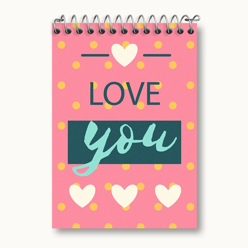 دفتر یادداشت 50 برگ خندالو مدل Love You کد N123