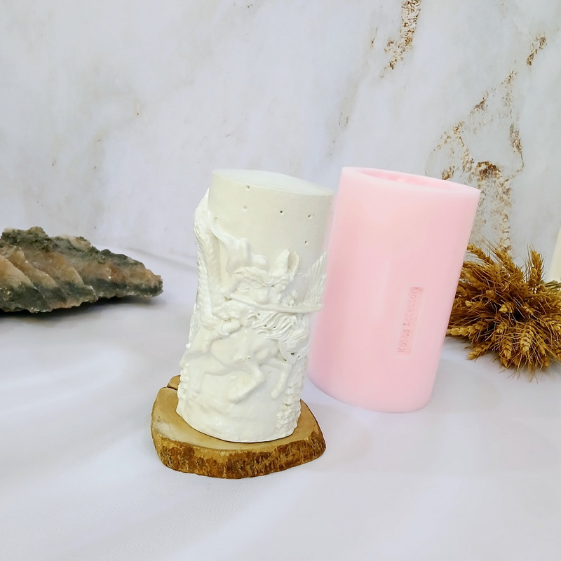 قالب شمع کوشا اکسسوری مدل استوانه طرح دار کد 003