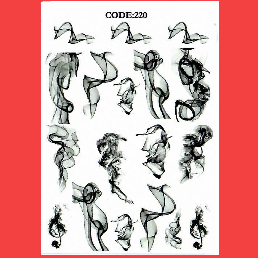 استیکر طراحی ناخن مدل طرح مه و دود سیاه مدل C220