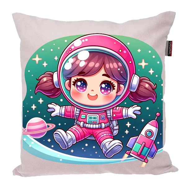 کوسن پاد آفرین مدل فضانورد سیاره منظومه شمسی موشک آدم فضایی کد PK401511 سایز 40*40 سانتی متر