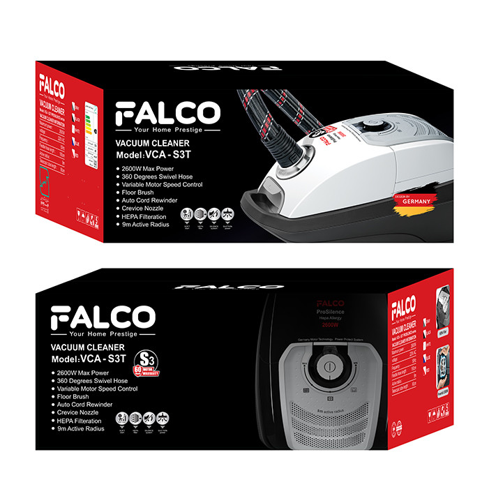 جاروبرقی 2600 وات فالکو هوم مدل VCD-S4T