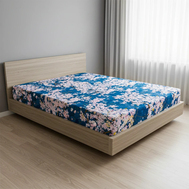 ملحفه آدنو مدل شکوفه کد CH60 دونفره سایز 180x200 سانتی متر