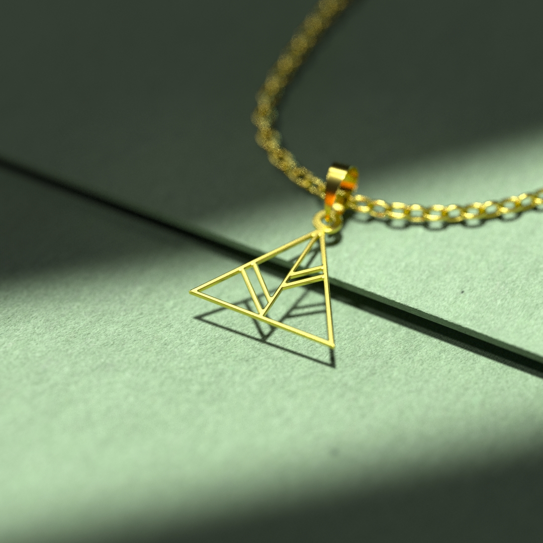 گردنبند طلا 18 عیار زنانه مدوپد مدل مثلث کد F3-1-1022