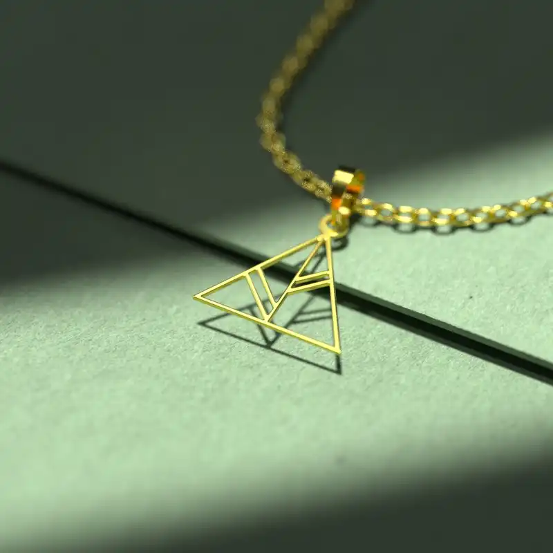 گردنبند طلا 18 عیار زنانه مدوپد مدل مثلث کد F3-1-1022